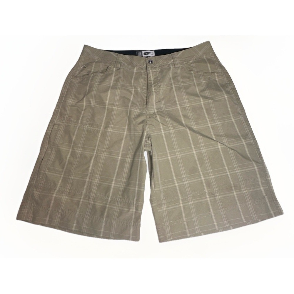 Alpine Design Shorts Men's 36 Tan Plaid Regular Flat Front